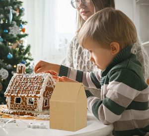 Giáng Sinh Gingerbread Nhà Kit Nhà Hình Hộp Xmas Quà Tặng Cookie Hộp Với Dây thừng DIY Thủ Công Mỹ Nghệ Cho Nguồn Cung Cấp Bên Trang Trí Nội Thất - Product Image 3