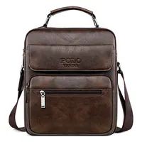 VICUNA POLO, бренд OEM, популярный стиль, мужская сумка из двойной искусственной кожи, модная коричневая сумка-мессенджер на ремне