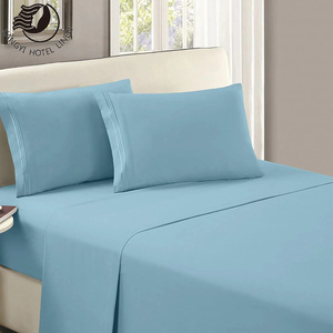 130G Sợi Nhỏ Màu Sắc Đồng Bằng Sợi Nhỏ Tấm Ga Giường Đặt Nhân Viên Ký Túc Xá Sợi Nhỏ Bộ Đồ Giường - Product Image 4