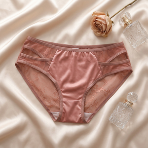 Culottes élégantes en nylon et dentelle pour femmes, taille mi-haute, en maille transparente, séchage rapide, respirantes, douces et extensibles, vente en gros - Product Image 4
