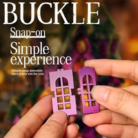 IIECREATE Maisons de poupées éducatives, kit de maison miniature DIY Nuit d'Halloween, puzzle en bois 3D avec fonction d'éclairage pour adultes