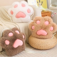 Nouvelle coussin-peluche super douce en forme de patte de chat, coussin de dos unisexe pour dormir, adorable peluche de dessin animé Ragdoll, rembourrage en coton Kawaii
