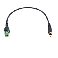 Audio chapado en oro RCA macho a verde 2 pines Terminal sin soldadura Cable adaptador de enchufe Lotus Audio cableado AV Cable de enchufe