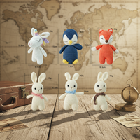 Peluche animale faite à la main au crochet, produit fini, pur coton, ornements mignons, jouets cadeaux, pour les enfants de 7 à 14 ans