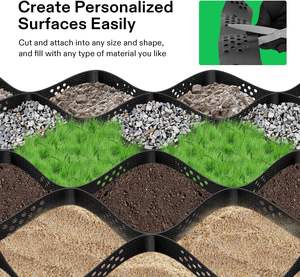 <span class=keywords><strong>Gravier</strong></span> de protection contre la corrosion Geocell de grille d'allée en <span class=keywords><strong>plastique</strong></span> HDPE noir flexible pour les allées - Product Image 2