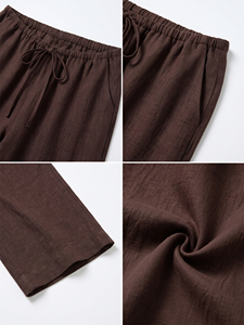 Pantaloni Larghi in Lino da Donna Anjie con Logo Personalizzato OEM ODM, Elastico in Vita con Coulisse, Etichetta Privata, Pantaloni Casual da Spiaggia all'Ingrosso - Product Image 2