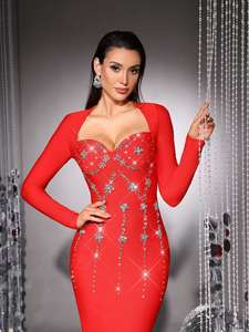 Abito <span class=keywords><strong>da</strong></span> sera formale Casual elegante <span class=keywords><strong>e</strong></span> modesto <span class=keywords><strong>da</strong></span> donna con fasciatura personalizzata OEM Factory - Product Image 3