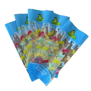 Custom printed back middle sealed ice cream pop lolly plastic popsicle packaging pouch bag