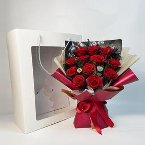 Fleur éternelle Rose grand bouquet fait à la main cadeau à main haut de gamme pour les copines le jour de la Saint-Valentin - Product Image 5