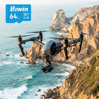 بطاقة ذاكرة BIWIN MS100 سعة 64 جيجابايت بسرعة قراءة 100 ميجابايت/ثانية، بطاقة TF مقاومة للماء والغبار لكاميرات المراقبة وأجهزة الألعاب