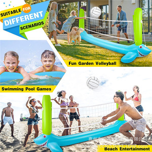 Filet de volley-ball aquatique gonflable Wilbest 300x90cm, design requin, jeu de piscine extérieur pour enfants et adultes - Product Image 2