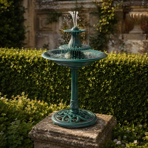 <span class=keywords><strong>Fontaine</strong></span> de bassin à oiseaux à plusieurs niveaux en forme de statue de poisson, <span class=keywords><strong>solaire</strong></span>, écologique, style Art déco, résine bronze, résistante aux intempéries, pour <span class=keywords><strong>extérieur</strong></span>, sur piédestal - Product Image 1