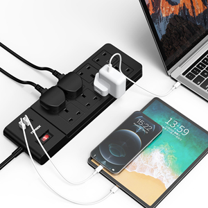 Phổ biến nhất UK dây mở rộng ổ cắm điện và thiết bị chuyển mạch điện dải với 8 cửa hàng 3 USB điện cho dân cư - Product Image 6