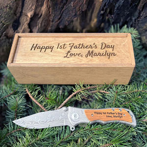 Boîte de cadeaux personnalisée pour garçons d'honneur Paquet de vin à cigares Boîte à couteaux en bois gravée pour proposition de mariage pour homme - Product Image 5