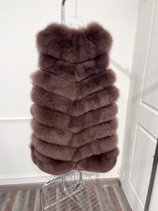 <span class=keywords><strong>Gilet</strong></span> <span class=keywords><strong>long</strong></span> fait à la main en fourrure <span class=keywords><strong>Gilet</strong></span> personnalisé dame décontracté automne femmes en cuir sans manches <span class=keywords><strong>gilet</strong></span> <span class=keywords><strong>avec</strong></span> de la fourrure de renard - Product Image 2