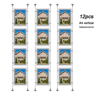 Boîte à lumière rectangulaire en aluminium pour agent immobilier, affichage numérique suspendu multi-écrans A4 pour vitrine commerciale