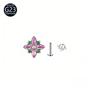 G23 Titanium 16G Hoge Kwaliteit Intern Gedraaide Draad Verschillende Kleuren CZ Inlay Oorknopjes Lobe Helix Tragus Vrouwen Body Piercing Sieraden - Product Image 2