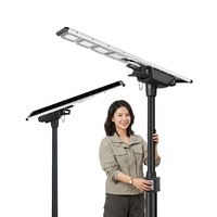 Lampes solaires extérieures étanches IP66 à haute puissance et longue portée, batterie LiFePO4 monocristalline, 100W, éclairage routier tout-en-un LED