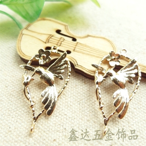 Matériaux faits main pour la création de bijoux de mariée Xinda : Cuivre plaqué <span class=keywords><strong>or</strong></span>, cuivre coulé doré préservant la couleur, colibri cueilleur de miel, image F - Product Image 2
