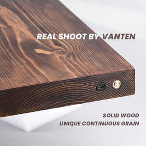Black <strong>Walnut</strong> Wood <strong>Floating</strong> <strong>Shelves</strong> with Indirect Ambient Mood Lighting for Living Room Sofa Wall Art Collectibles Display - Product Image 6