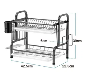 प्लेट सुखाने Drainer स्टेनलेस स्टील ड्रायर कटोरा आयोजक रसोई तार भंडारण पकवान रैक