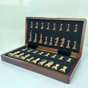 <span class=keywords><strong>Scacchiera</strong></span> magnetica in legno massello di noce da 12 pollici di alta qualità facile da trasportare per bambini <span class=keywords><strong>e</strong></span> adulti - Product Image 2