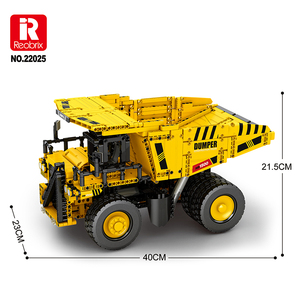 Ensemble de blocs de construction Reobrix 1622 pièces, camion à benne basculante RC, véhicule d'exploitation minière lourd à commande électrique, briques - Product Image 2