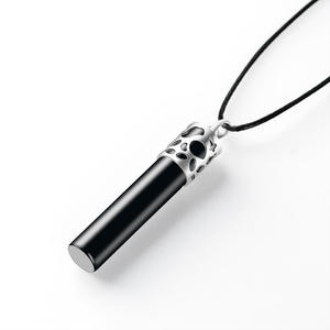 Pendentif cylindrique en jadéite naturelle, argent S925, UNISEXE, style chinois, cadeau tendance avec certificat d'évaluation D068 - Product Image 2