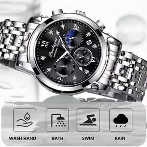 นาฬิกาข้อมือผู้ชายสแตนเลสสตีลสุดหรู สไตล์ใหม่ กันน้ำ เรืองแสง หน้าปัดควอตซ์ สายหนัง เครื่องโรนดา - Product Image 6
