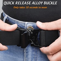 Ceinture tactique pour homme en nylon à dégagement rapide avec boucle en métal, ceinture tactique pour la chasse, la randonnée, les sports, ceinture en tissu pour le service