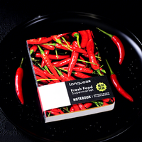 Carnet de notes LANGUO Chili Peppers 64K relié par colle, thème alimentaire épicé, joli carnet de poche, fournitures scolaires et de bureau