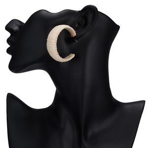 आकर्षण Oversized रंगीन ज्यामितीय सी आकार हस्तनिर्मित दुराचार रतन लट घेरा कान की बाली आभूषण - Product Image 3