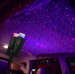 USB 자동차 프로젝터 Led 별이 빛나는 하늘 프로젝터 램프 액세서리 인테리어 장식 자동차 지붕 상단 천장 스타 라이트 갤럭시 프로젝터