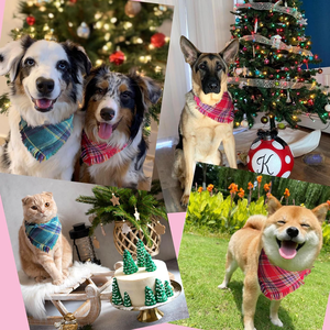 Navidad borla perro Bandana otoño perro Bandana triángulo mascota bufanda babero a cuadros gato mascota Bandana accesorios para perros medianos grandes gato - Product Image 3