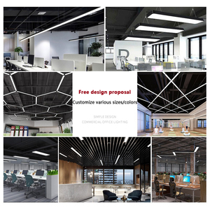 Lumière de bande <span class=keywords><strong>LED</strong></span> moderne supermarchés centres commerciaux restaurants lumières carrées suspendues ligne suspension - Product Image 3