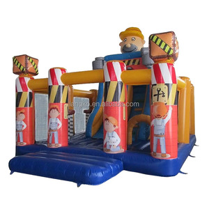 Commercial PVC Hupfburg Construction Worker Thème Saut <span class=keywords><strong>Château</strong></span> 0.55mm PVC Gonflable Bounce House à vendre - Product Image 1