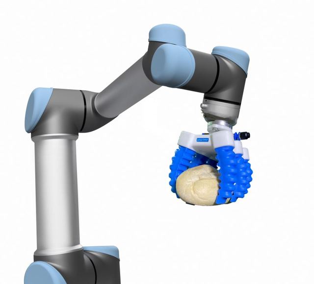SoftGripping Robotic Finger SoftGripper for Universal Robot UR10e Collaborative Robot Cobot Arm Bakery Picking for Food Industry