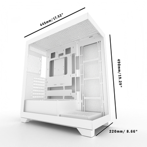 Logotipo personalizado Panel lateral de vidrio templado doble Torre media ARGB Ventiladores de iluminación LED Material de aleación de aluminio ATX Gaming <span class=keywords><strong>Case</strong></span> PC en stock - Product Image 3