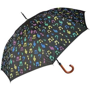 Parapluie droit à ouverture automatique avec impression sérigraphique, changement de couleur humide, avec notes de musique personnalisées - Product Image 3