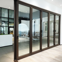 Porte pliante en aluminium résistante aux intempéries, imperméable, antirouille, antideformation, porte pliante extérieure pour toutes les utilisations climatiques