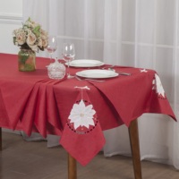 Ensemble de nappe de table carrée moderne brodée YOBAI 7 pièces 100% polyester, 6 serviettes lavables tendance, taille personnalisée CN