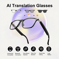 Lunettes Intelligentes de Traduction IA SHR avec Verres Photochromiques, Prise en Charge de Plus de 160 Langues, Traduction en Temps Réel, Appels Mains Libres et Musique