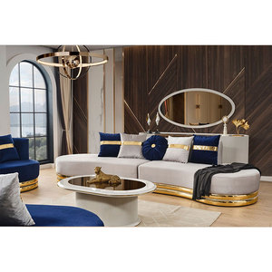 ชุดโซฟาในร่มหรูหราทันสมัย, ชุดผ้ากำมะหยี่สีทองขยายได้สำหรับห้องนั่งเล่นโรงแรมแผนกต้อนรับห้องโถง - Product Image 6