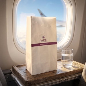 Bolsa de Papel Kraft Biodegradable Personalizada <span class=keywords><strong>Marrón</strong></span> y Blanca con Fondo Cuadrado para Mareos, con su Propio Logotipo - Product Image 1