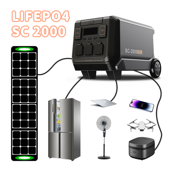 Senci Solar Generator 2000W Portable Power Station Energy Off Grid Solar Power Station Model High Quality Outdoor Battery