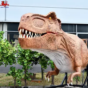 Tête de dinosaure animatronique modèle sculpture de décoration de terrain de jeu