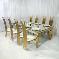 Table de mariage avec plateau en verre, décoration de table de mariage, table des mariés