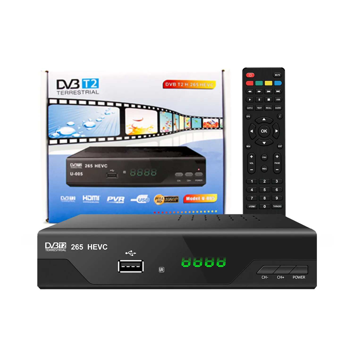 JUNUO STB prezzo di fabbrica STB H.265 DVB-T2 Wifi ricevitore TV digitale terrestre DVB-T2 Decoder