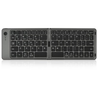 Keyboard Mini lipat Nirkabel ergonomis, papan ketik dapat dilipat baru baterai tahan lama antarmuka USB bahasa Inggris untuk Tablet