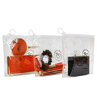Sac à fermeture éclair en PVC transparent de petite taille personnalisé pour la présentation de boucles d'oreilles, de colliers, de bijoux, d'articles de papeterie, emballage de stylos, pochette à fermeture éclair